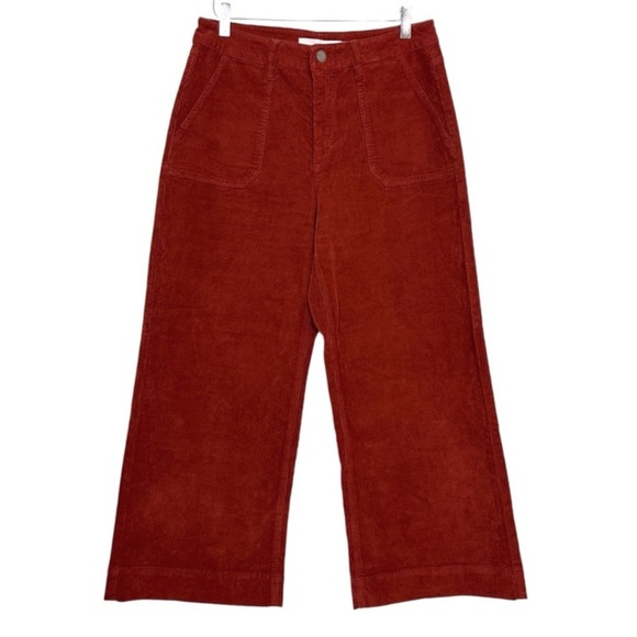 Hidden Jeans / Buckle Jeans- Rust-colored Wide-Leg Cropped Cords - Picture 3 of 11